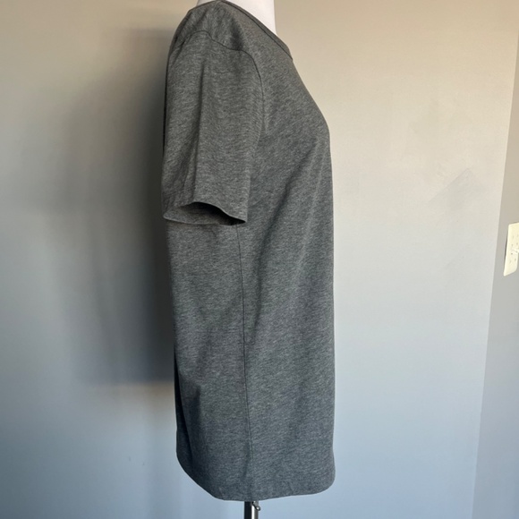 T by Alexander Wang Grey Supima Cotton Relaxed Fit T-Shirt Leather Pocket Tee - Picture 5 of 11